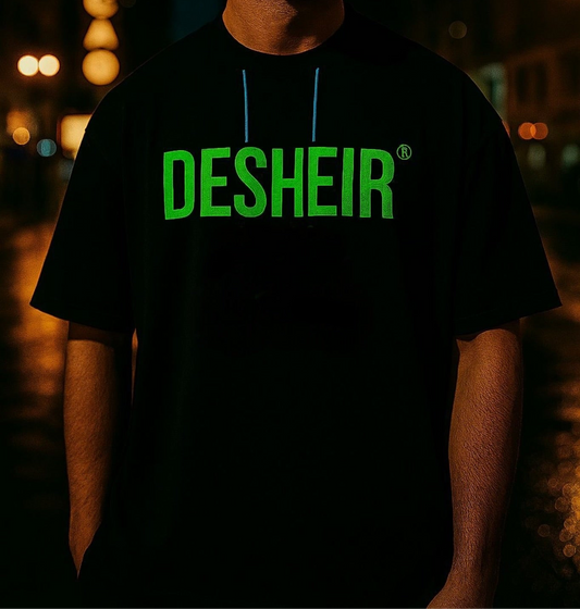 DESHEIR Black Graphic T-Shirt